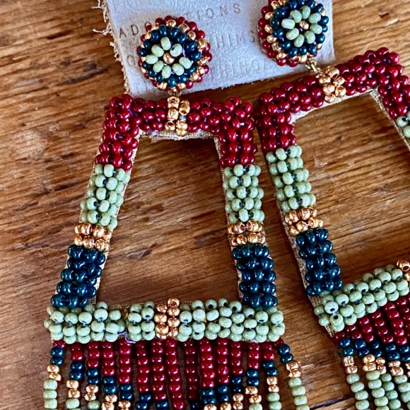 🌺🎉HP🎉🌺 NWT Anthropologie Deepa Beaded Fringe Chandeliers - Picture 9 of 16